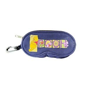 90s clip on - glasses case- Winnie the Pooh Disney- navy blue - preowned
